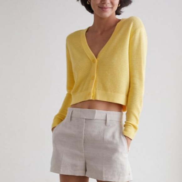 Wilfred Cropped Linen Blend Cardigan - Picture 5 of 8
